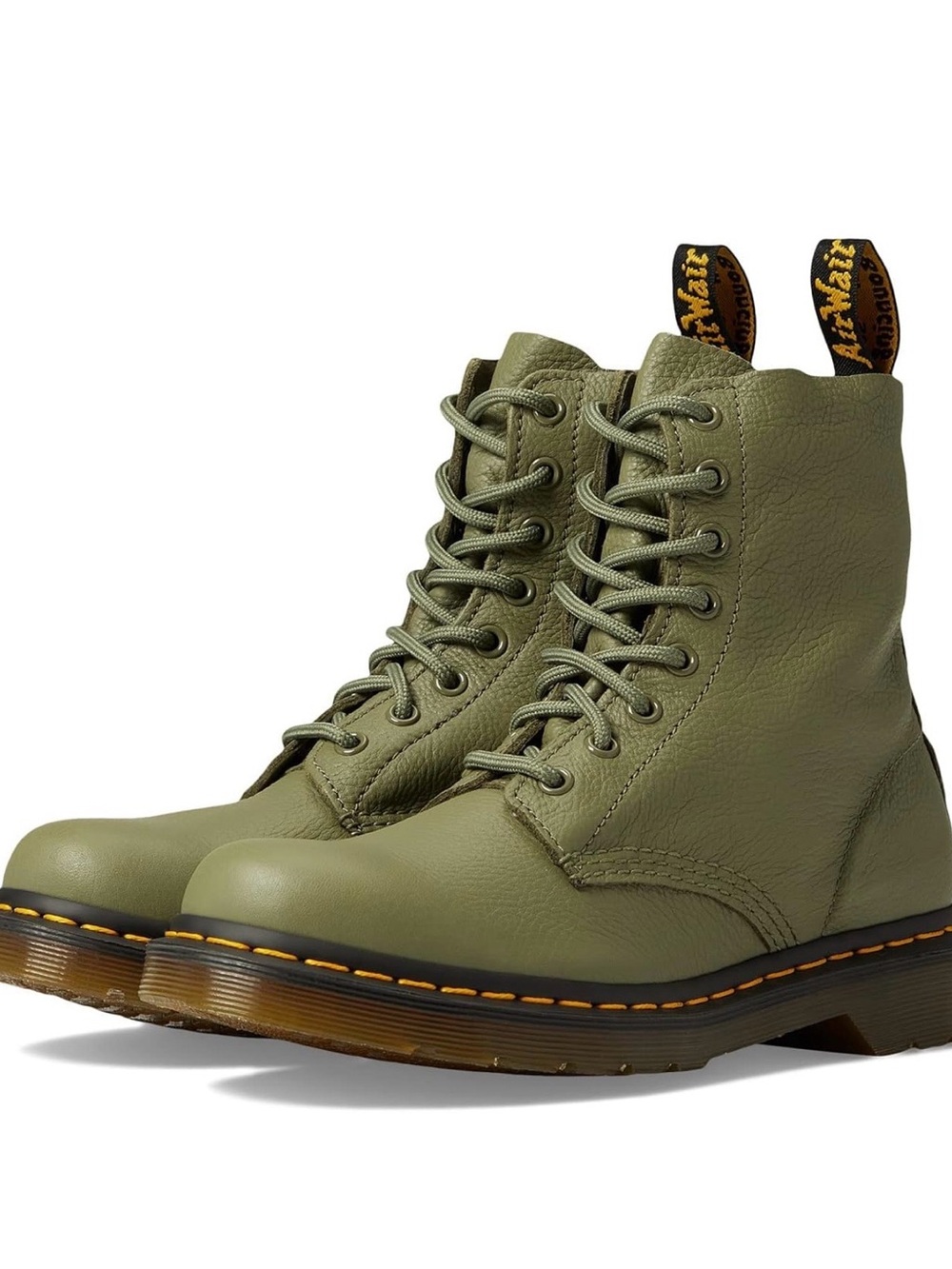 Dr. Martens 1460 Pascal Muted Olive 8-eye boot UK7 US9 EUC discontinued - Picture 2 of 6